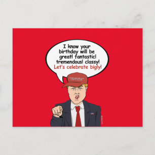 Postal Gran carta de cumpleaños de Trump - celebremos lo