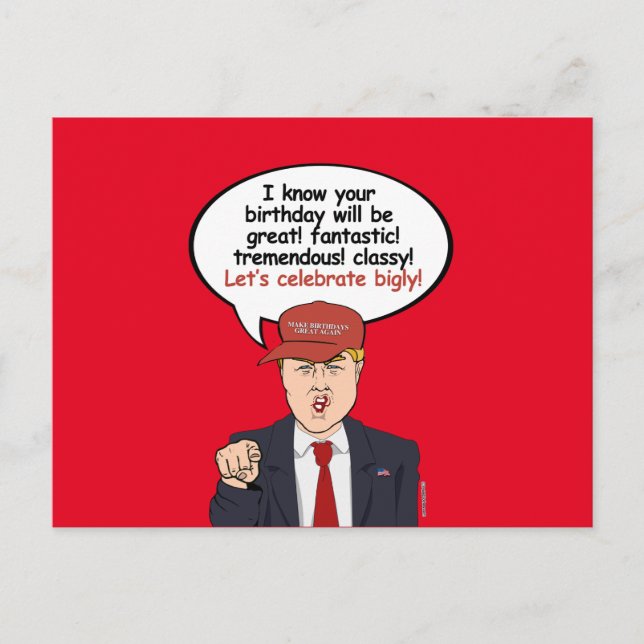 Postal Gran carta de cumpleaños de Trump - celebremos lo  (Anverso)