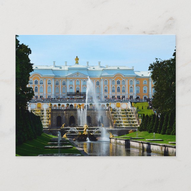 Postal Gran Cascada del Palacio Peterhof, Rusia (Anverso)