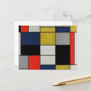 Postal Gran composición de Piet Mondrian