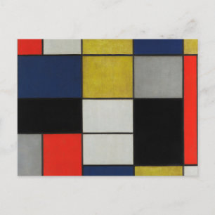 Postal Gran composición de Piet Mondrian