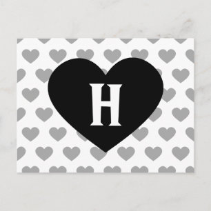 Postal Gran Corazón Negro - Monograma