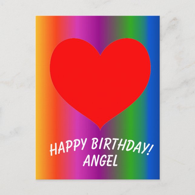 Postal Gran corazón rojo (Anverso)