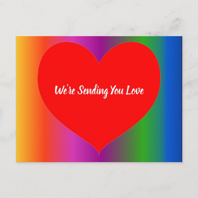Postal Gran corazón rojo (Anverso)
