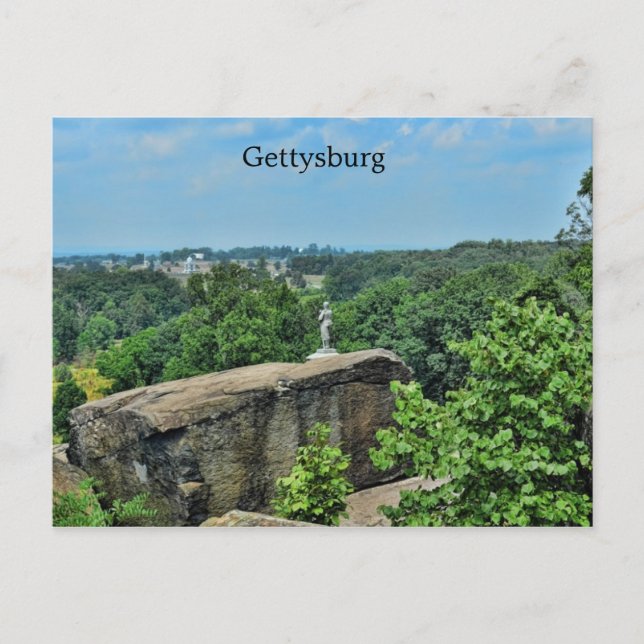 Postal Gran cumbre redonda en Gettysburg (Anverso)