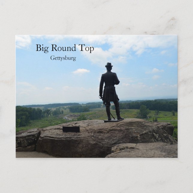 Postal Gran cumbre redonda en Gettysburg (Anverso)