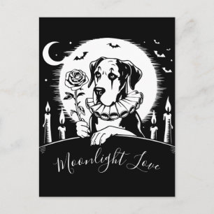 Postal Gran Danés "Amor a la luz de la luna