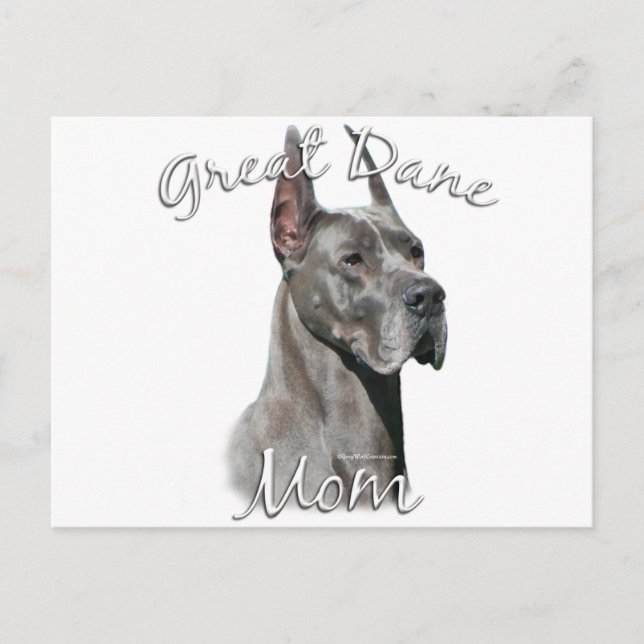 Postal Gran danés (azul) mamá 2 (Anverso)