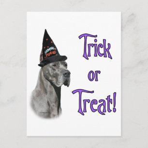 Postal Gran danés (azul) Trick