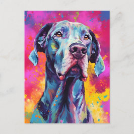 Postal Gran danés colorido