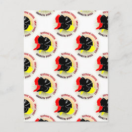 Postal Gran Danés Negro Rojo Dorado