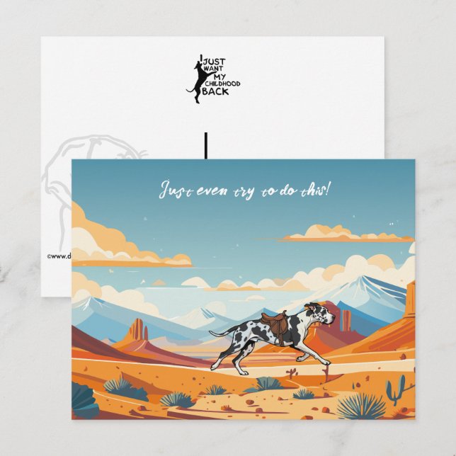 Postal gran danés o caballo  (Anverso / Reverso)