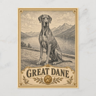 Postal Gran Danés, Perro Patrimonio Vintage