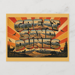 Postal Gran Desierto de Dunas Arte de Montaña Colorado