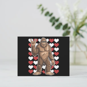 Postal Gran Día de San Valentín Funny Hearts Sasquatch Lo