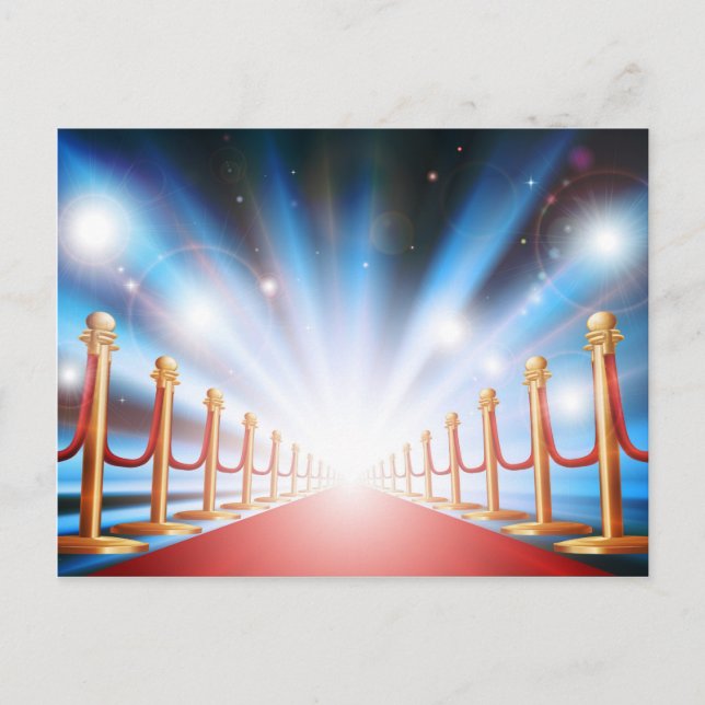 Postal Gran entrada con alfombra roja y luces intermitent (Anverso)