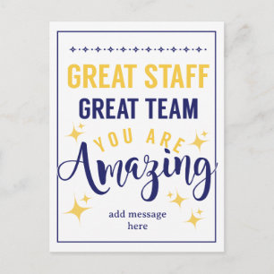 Postal Gran Equipo Gran Personal Agradecimiento Señal   E