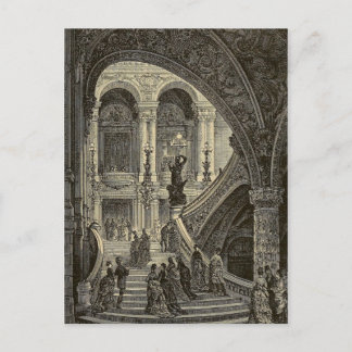 Postal Gran escalera funda Ópera de París 1877