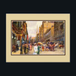 Postal Gran escena de la época belle vintage Viena Austri<br><div class="desc">De nuestro poster con el mismo nombre.
 Pixel perfectamente restaurado a partir de una postal de arte de principios de siglo de la Kärtnerstrasse de Viena Austria.</div>