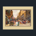 Postal Gran escena de la época belle vintage Viena Austri<br><div class="desc">De nuestro poster con el mismo nombre.
 Pixel perfectamente restaurado a partir de una postal de arte de principios de siglo de la Kärtnerstrasse de Viena Austria.</div>