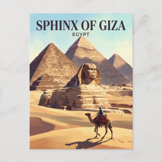 Postal Gran Esfinge de Giza Egipto (Anverso)