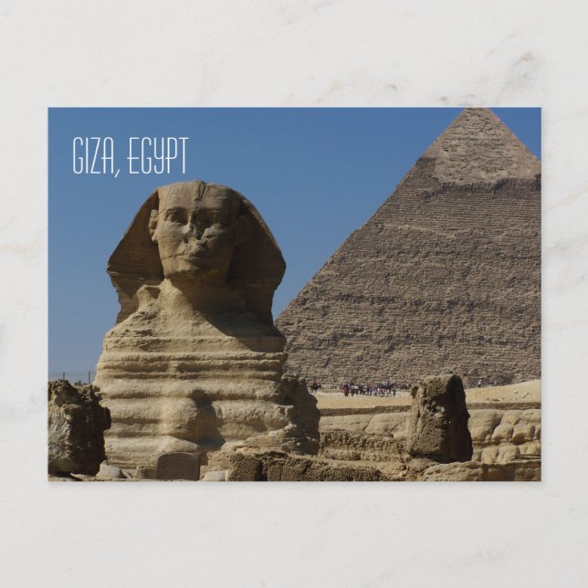 Postal Gran estatua de Esfinge Giza El Cairo Viaje de Egi (Anverso)