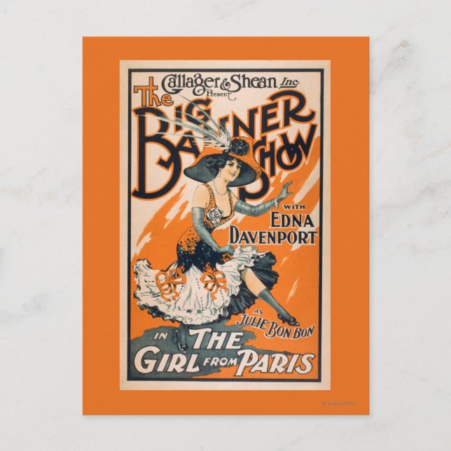 Postal Gran exposición de carteles "El chica de París" (Anverso)