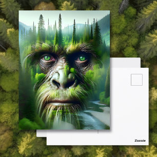 Postal Gran exposición Sasquatch doble con bosque