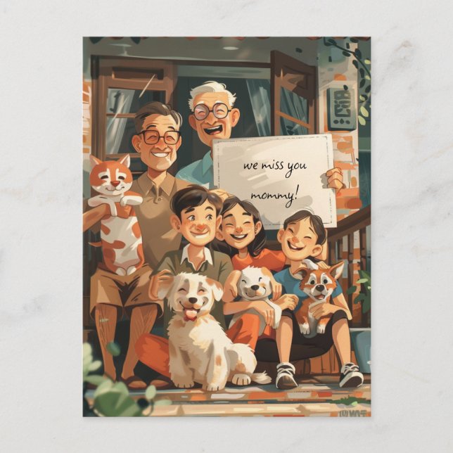 Postal Gran familia (Anverso)