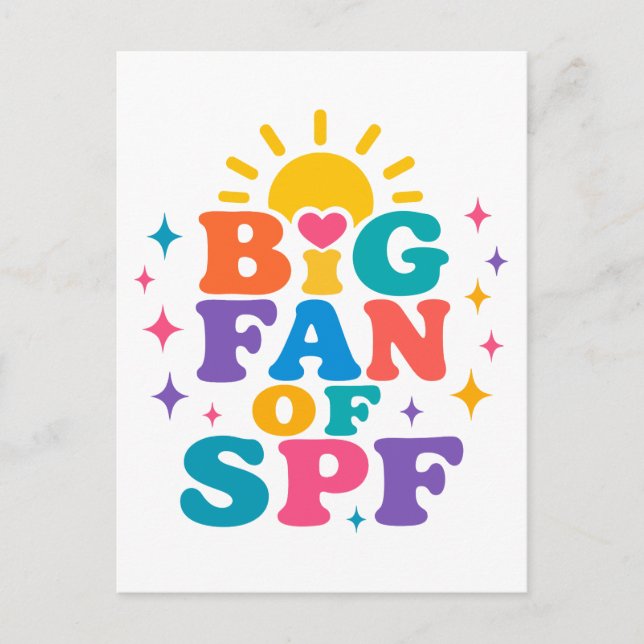Postal Gran fan de la protección solar SPF en verano (Anverso)