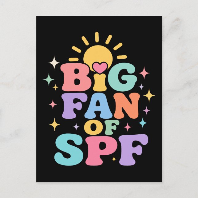 Postal Gran fan de la protección solar SPF en verano (Anverso)