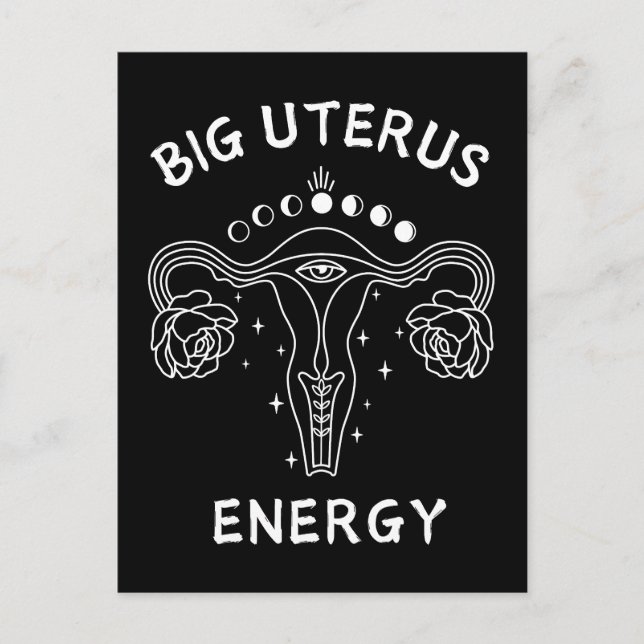 Postal Gran feminista de energía de Uterus (Anverso)