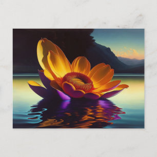 Postal gran flor en el lago