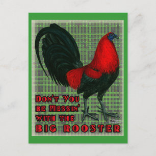 Postal Gran Gallo Rojo