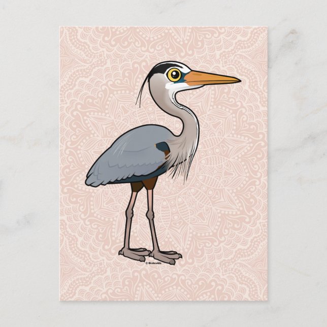Postal Gran garza azul (Anverso)
