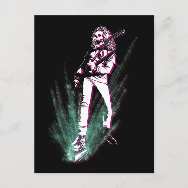 Postal Gran guitarrista Metalizado (Anverso)
