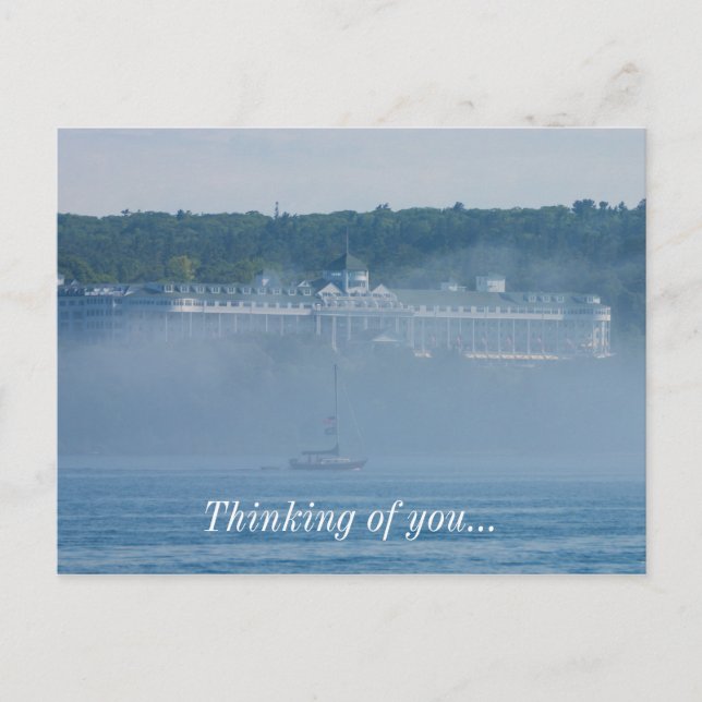 Postal Gran Hotel a través de la niebla (Anverso)