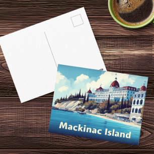 Postal Gran Hotel de la Isla Mackinac Viaje Vintage