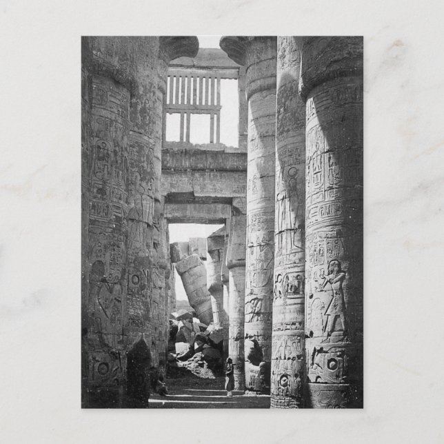 Postal Gran Hypostyle Hall Karnak Egipto ~ 1845 (Anverso)