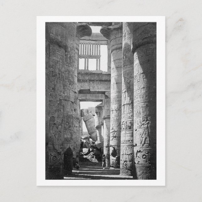 Postal Gran Hypostyle Hall Karnak Egipto ~ 1845 (Anverso)