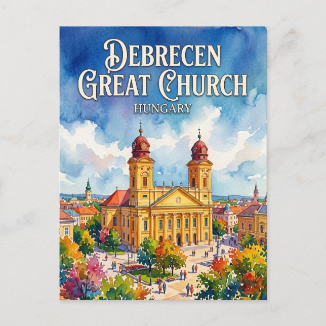 Postal Gran Iglesia Reformada, Debrecen Hungría (Anverso)