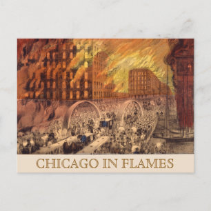 Postal Gran incendio de Chicago Illinois