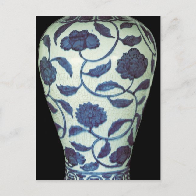 Postal Gran jarrón azul y blanco, período Jaijing (Anverso)