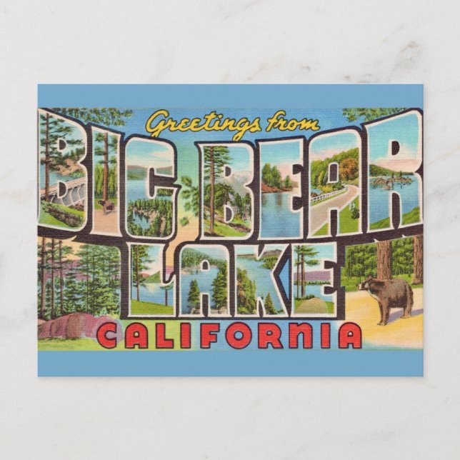 Postal Gran Lago Bear California (Anverso)