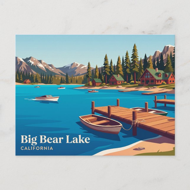 Postal Gran Lago Bear California (Anverso)