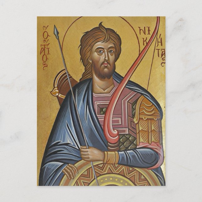 Postal Gran Mártir San Niketas el Godo Icono Ortodoxo    (Anverso)