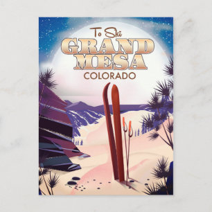 Postal gran mesa, cartel de esquí de Colorado.