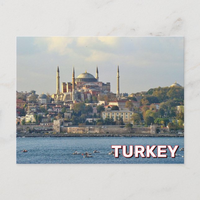 Postal Gran Mezquita de Santa Sofía de Estambul, Turquía (Anverso)