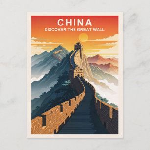 Postal Gran Muralla de China Viaje Antiguo