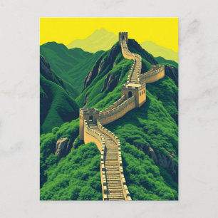 Postal Gran Muralla de China Viaje Vintage